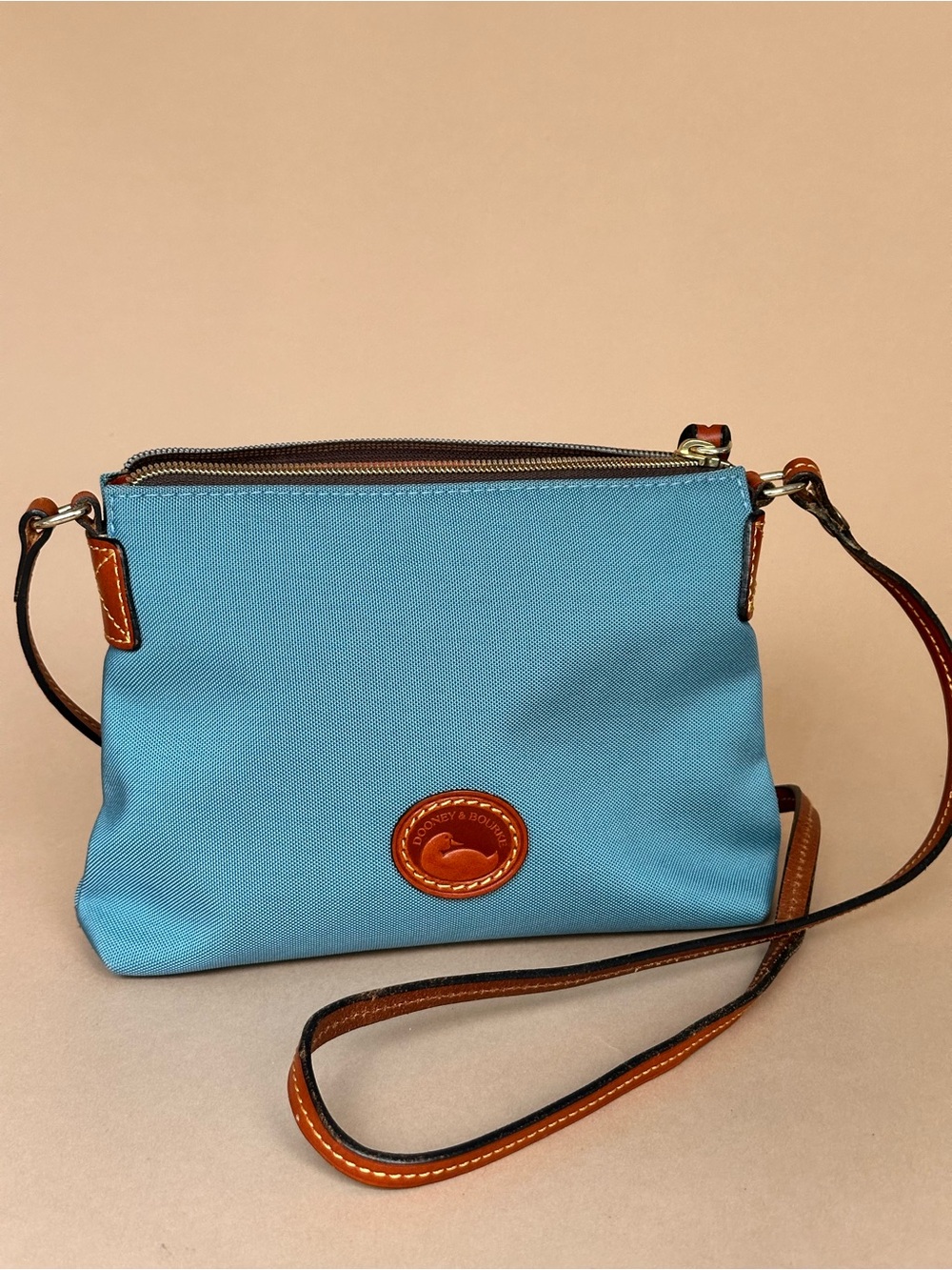 Dooney & Bourke Nylon Crossbody Pouchette Blue Leather Trim